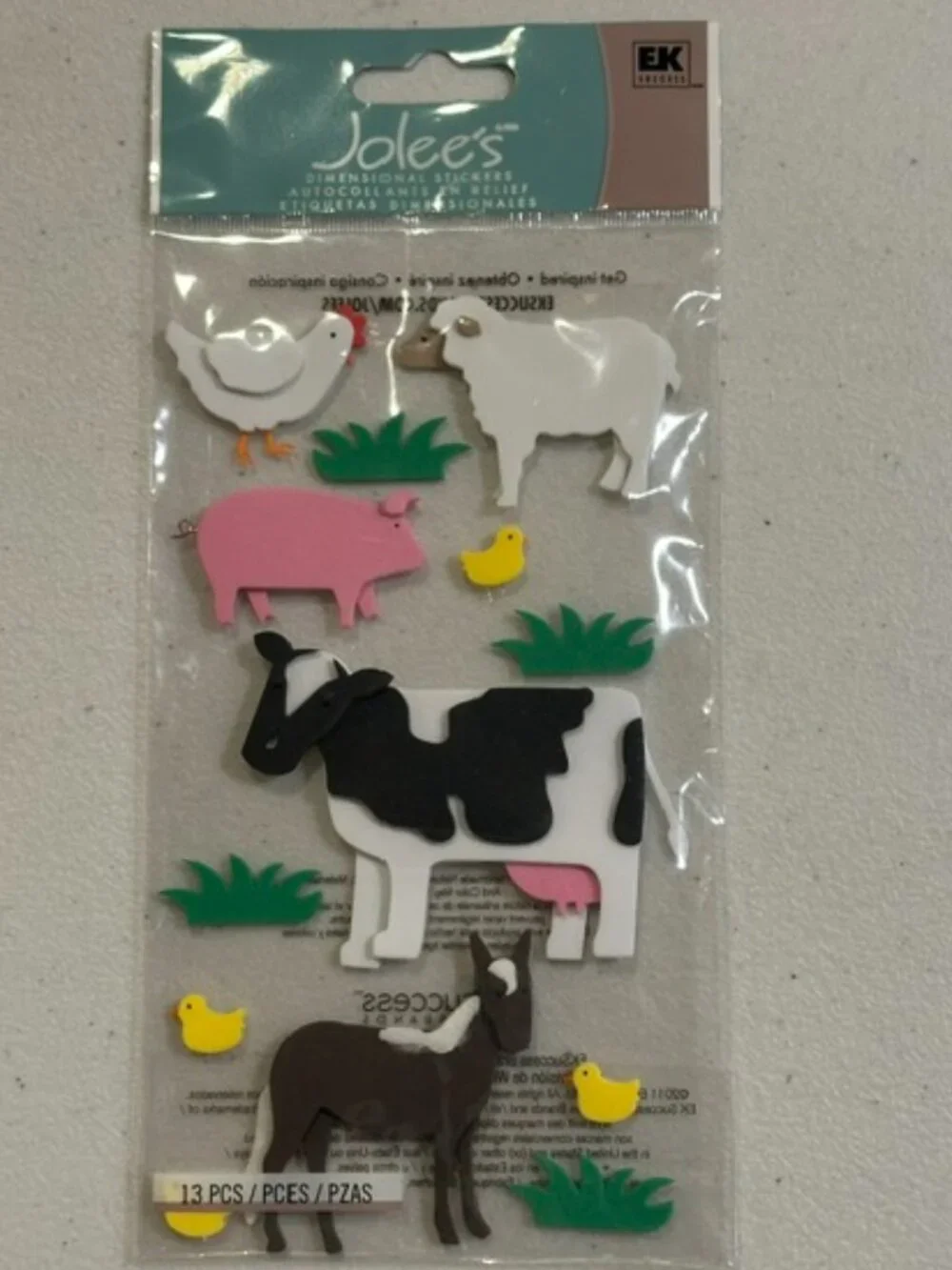 NEW Jolee's Dimensional Stickers Farm Animals-13 pieces